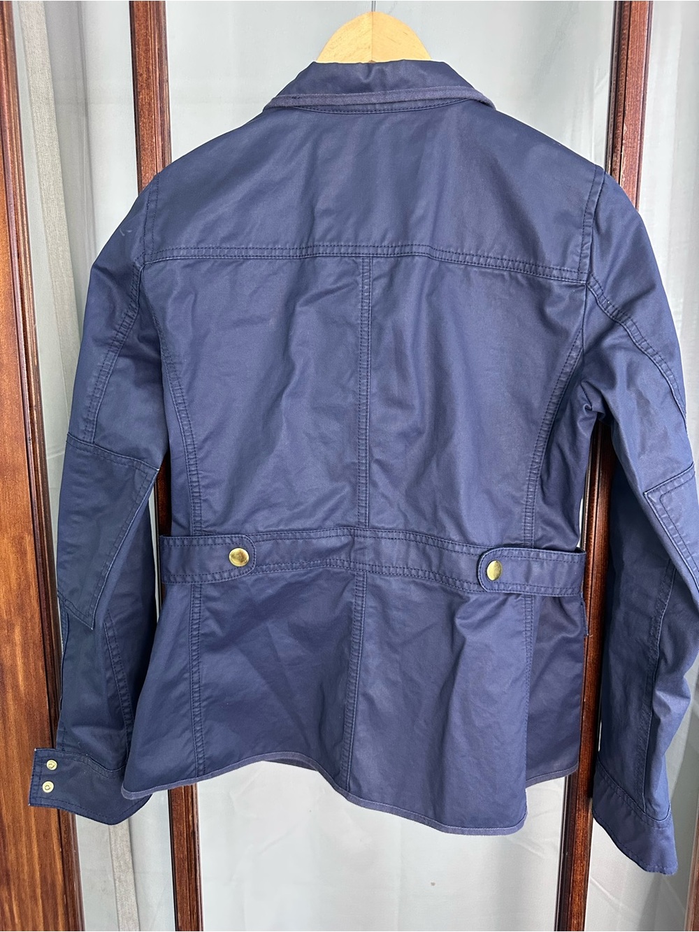 J.Crew Navy Blue Utility Field Jacket Womens Size Small Zip Snap Lightweight - Picture 2 of 9